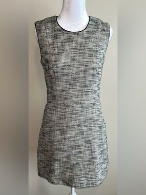 H&M Black& White Sleeveless Tweed Shift Dress